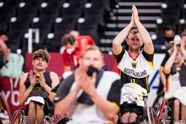 Tokyo 2020 Paralympic Games (Rollstuhlbasketball), 01.09.2021 TOKYO, JAPAN 01. September - Rollstuhlbasketball, Viertelfinale Spanien gegen Deutschland Herren, an Tag 8 der Tokyo 2020 Paralympic Games am 01.09.2021 in der Ariake Arena in Tokyo Japan. Jan Sadler ( 11, Deutschland) Copyright: xBEAUTIFULxSPORTS Wunderlx