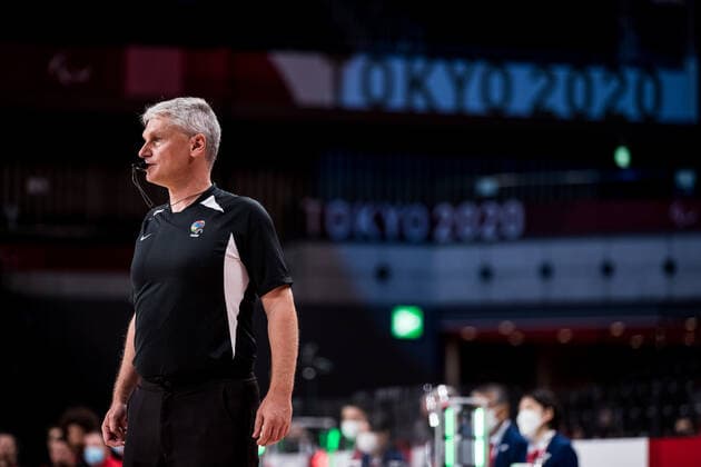 Tokyo 2020 Paralympic Games (Rollstuhlbasketball), 01.09.2021 TOKYO, JAPAN 01. September - Rollstuhlbasketball, Viertelfinale Grossbritannien - Kanada Herren, an Tag 8 der Tokyo 2020 Paralympic Games am 01.09.2021 in der Ariake Arena in Tokyo Japan. Carsten Rehling (Schiedsrichter Deutschland) Copyright: xBEAUTIFULxSPORTS Wunderlx