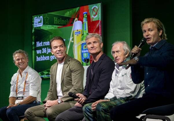 ZANDVOORT - Jan Lammers, Robert Doornbos, David Coulthard, Sir Jackie Stewart and Nico Rosberg during the press conference, PK, Pressekonferenz For the first time in 36 years, the Formula 1 race Dutch Grand Prix Zandvoort will be held at Circuit Zandvoort. KOEN VAN WEEL xVIxANPxSportx xxANPxIVx