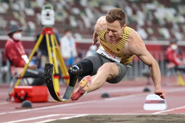 Tokyo 2020 Paralympic Games (Leichtathletik), 01.09.21 TOKYO, JAPAN 01.September. - GOLD: Markus Rehm (GER TSV Bayer 04 Leverkusen T64) an Tag 8 der Tokyo 2020 Paralympic Games (Leichtathletik) am 01.09.2021 im Olympic Stadium in Tokyo (Japan). Copyright: xBEAUTIFULxSPORTS AxelxKohringx
