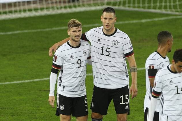 Torjubel von Timo Werner 9 (Deutschland), Niklas Suele 15 (Deutschland) zum 0:1, Liechtenstein vs. Deutschland, WM-Qualifikation, 02.09.2021 Innsbruck Tirol Oesterreich *** Goal celebration of Timo Werner 9 Germany , Niklas Suele 15 Germany to 0 1, Liechtenstein vs Germany, World Cup Qualification, 02 09 2021 Innsbruck Tirol Oesterreich Copyright: xkolbert-press ChristianxKolbertx