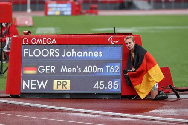 Sport Bilder des Tages Tokyo 2020 Paralympic Games (Leichtathletik), 03.09.21 TOKYO, JAPAN 03.September. - GOLD mit neuem paralympischen Rekord: Johannes Floors (GER TSV Bayer 04 Leverkusen) gewinnt die 400m (T62) an Tag 10 der Tokyo 2020 Paralympic Games (Leichtathletik) am 03.09.2021 im Olympic Stadium in Tokyo (Japan). Copyright: xBEAUTIFULxSPORTS AxelxKohringx