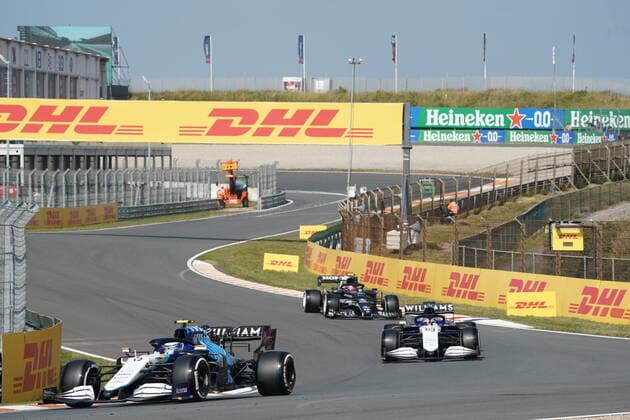 FORMULA 1 HEINEKEN DUTCH GRAND PRIX 2021 03.09.2021, Circuit Park Zandvoort, Zandvoort, FORMULA 1 HEINEKEN DUTCH GRAND PRIX 2021 , im Bild Nicholas Latifi (CAN 6), Williams Racing, George Russel (GBR 63), Williams Racing, Pierre Gasly (FRA 10), Scuderia AlphaTauri Honda