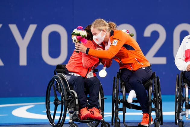 (L-R) Yui Kamiji (JPN), Diede De Groot (NED), SEPTEMBER 3, 2021-Wheelchair Tennis : Women s Singles Medal Ceremony at the Ariake Tennis Park during Tokyo 2020 Paralympic Games in Tokyo, Japan. Noxthirdxpartyxsales  (168506788)