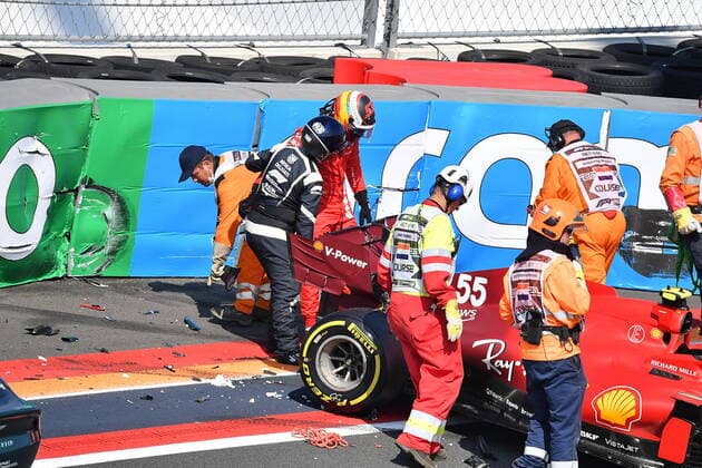 FORMULA 1 HEINEKEN DUTCH GRAND PRIX 2021 04.09.2021, Circuit Park Zandvoort, Zandvoort, FORMULA 1 HEINEKEN DUTCH GRAND PRIX 2021 , im Bild Unfall von Carlos Sainz Jr. (ESP 55), Scuderia Ferrari Mission Winnow