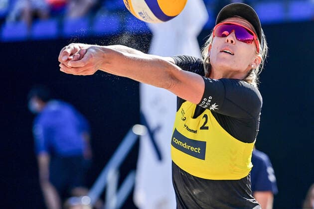 Deutsche Beach-Volleyball Meisterschaften, Timmendorfer Strand, 04.09.2021 Beach volleyball, Beachvolleyball Beachvolleyball, Deutsche Meisterschaften, Sieg im Halbfinale, Karla Borger (2), Copyright: xBEAUTIFULxSPORTS TomxBlochx