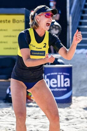 Deutsche Beach-Volleyball Meisterschaften, Timmendorfer Strand, 04.09.2021 Beach volleyball, Beachvolleyball Beachvolleyball, Deutsche Meisterschaften, Sieg im Halbfinale, Karla Borger (2), Copyright: xBEAUTIFULxSPORTS TomxBlochx