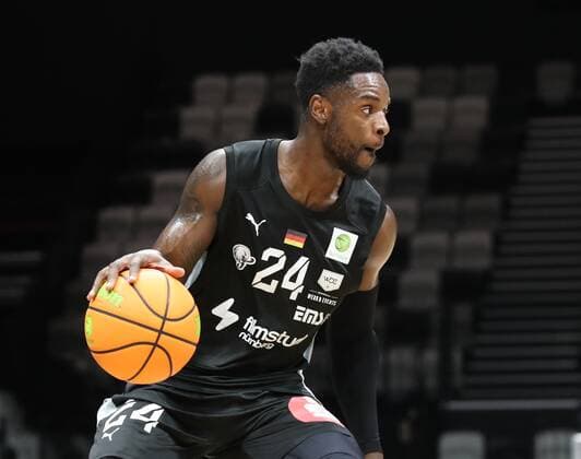 05.09.2021 - Basketball - Saison 2021 2022 - EMS Cup - Spiel um Platz 3: Nürnberg Falcons Basketball Club NBC - Science City Jena - DaMa - Roland L Amour Nyama (24, Nürnberg Falcons BC NBC )