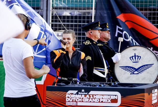 ZANDVOORT - Armin van Buuren and Davina Michelle prior to the Dutch Grand Prix at the Zandvoort circuit. REMKO DE WAAL Grand Prix xVIxANPxSportx xxANPxIVx