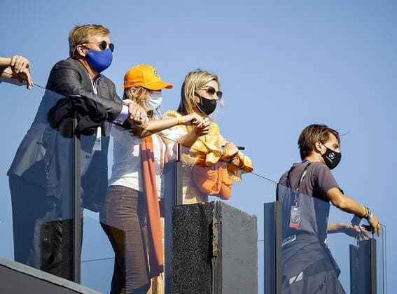 ZANDVOORT - King Willem-Alexander, Princess Ariane and Queen Maxima (LR) during the Dutch Grand Prix at the Zandvoort circuit. REMKO DE WAAL Grand Prix xVIxANPxSportx xxANPxIVx