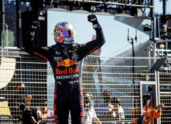 ZANDVOORT - Max Verstappen (Red Bull Racing) celebrates winning the Dutch Grand Prix at the Zandvoort circuit. KOEN VAN WEEL Grand Prix xVIxANPxSportx xxANPxIVx