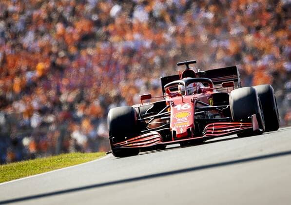 ZANDVOORT - Charles LeClerc (Ferrari) during the Dutch Grand Prix at the Zandvoort circuit. KOEN VAN WEEL Grand Prix xVIxANPxSportx xxANPxIVx