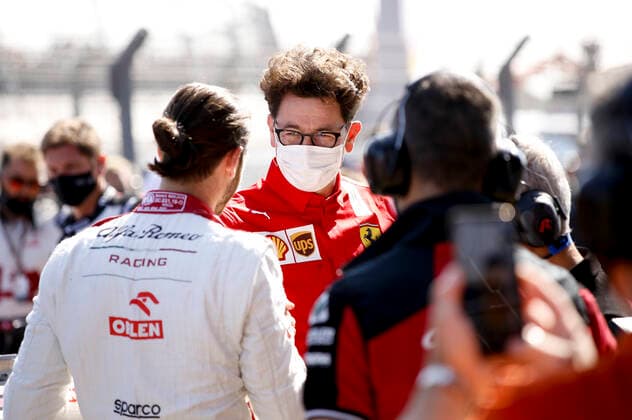 99 Antonio Giovinazzi (ITA, Alfa Romeo Racing ORLEN), Mattia Binotto (ITA, Scuderia Ferrari Mission Winnow), F1 Grand Prix of the Netherlands at Circuit Zandvoort on September 5, 2021 in Zandvoort, Netherlands. (Photo by HOCH ZWEI) Zandvoort Netherlands