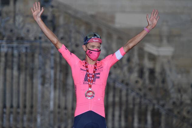 Radsport, Vuelta a Espana, Siegerehrung in Santiago de Compostela 05-09-2021 Vuelta A Espana; Tappa 21 Padron - Santiago De Compostela; 2021, Ef Education - Nippo; Nielsen Magnus, Cort; Santiago De Compostela; 