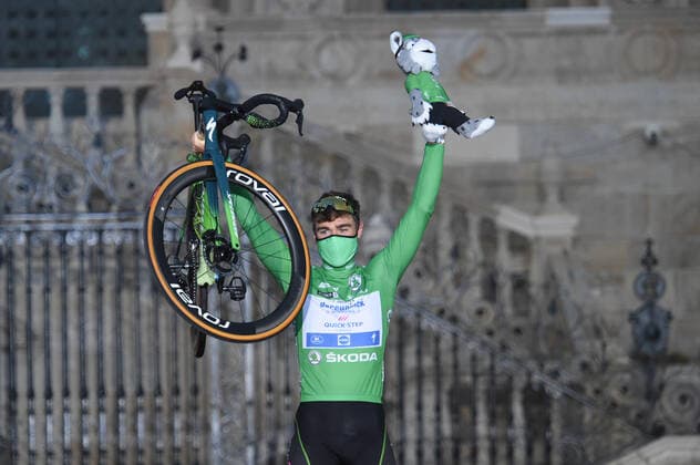 Radsport, Vuelta a Espana, Siegerehrung in Santiago de Compostela 05-09-2021 Vuelta A Espana; Tappa 21 Padron - Santiago De Compostela; 2021, Deceuninck - Quick Step; Jakobsen, Fabio; Santiago De Compostela; 