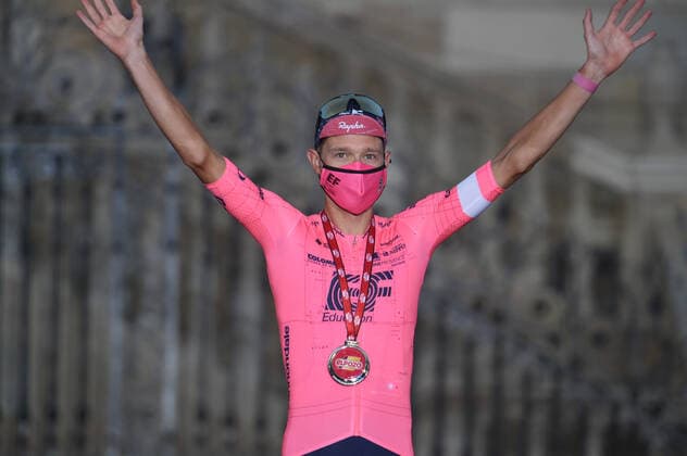 Radsport, Vuelta a Espana, Siegerehrung in Santiago de Compostela 05-09-2021 Vuelta A Espana; Tappa 21 Padron - Santiago De Compostela; 2021, Ef Education - Nippo; Nielsen Magnus, Cort; Santiago De Compostela; 