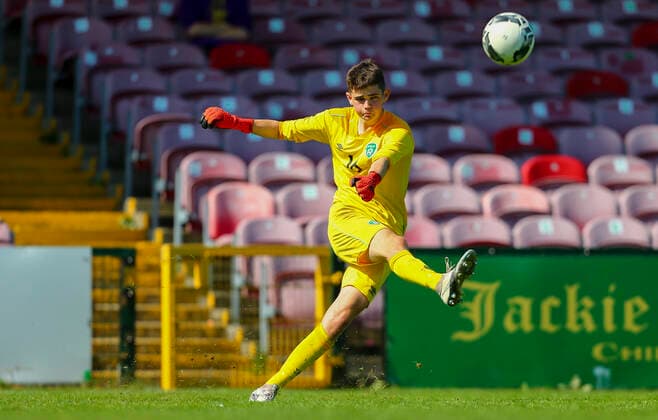 Under 17 International Friendly, Länderspiel, Nationalmannschaft Turner s Cross, Cork 7 9 2021 Republic of Ireland U17, U 17 vs Mexico U17 Ireland goalkeeper Fintan Doherty Fintan Doherty 7 9 2021  Copyright: x INPHO KenxSuttonx inp_irl_vs_mex_2026