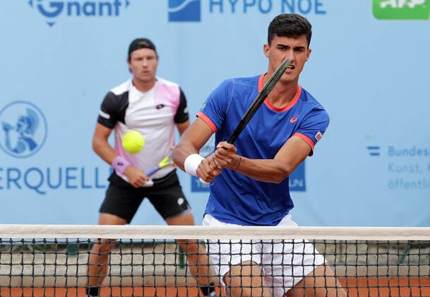 TENNIS - ATP, Tennis Herren NOE Open TULLN,AUSTRIA,07.SEP.21 - TENNIS - ATP Challenger Tour, NOE Open. Image shows Lucas Miedler and Alexander Erler (AUT).  GEPAxpictures xWalterxLuger