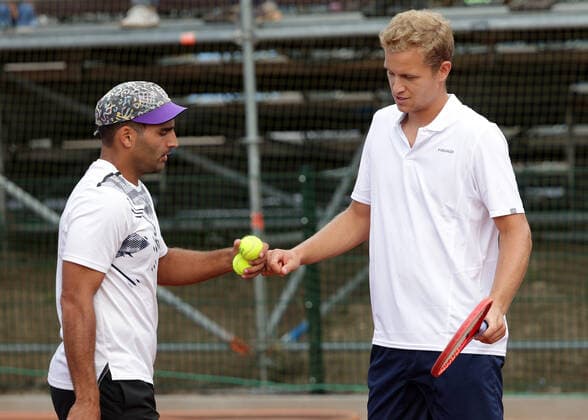 TENNIS - ATP, Tennis Herren NOE Open TULLN,AUSTRIA,07.SEP.21 - TENNIS - ATP Challenger Tour, NOE Open. Image shows Benjamin Hassan and Johannes Haerteis (GER).  GEPAxpictures xWalterxLuger
