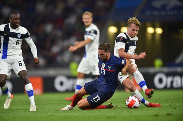 Adrien rabiot (france) vs Rasmus Schuller (finlande) FOOTBALL : France vs Finlande - Qualifications - Coupe du Monde 2022 - 07 09 2021 FredericChambert Panoramic 