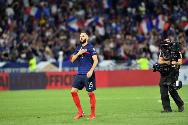 Karim Benzema (france) FOOTBALL : France vs Finlande - Qualifications - Coupe du Monde 2022 - 07 09 2021 FredericChambert Panoramic 