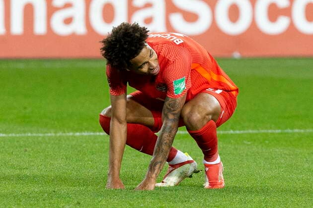 Fußball, WM Quali, Kanada - El Salvador September 8, 2021, Toronto, on, Canada: Canada s Tajon Buchanan reacts during his team s 3-0 win over El Salvador in World Cup qualifying action in Toronto, on Wednesday, September 8, 2021. Tajon Buchanan  - ZUMAc35_ 20210908_zaf_c35_114 Copyright: xChrisxYoungx