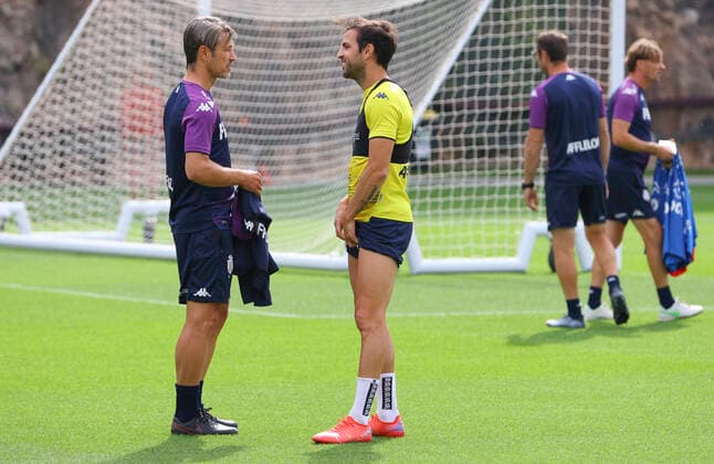 La Turbie, France - September 09, 2021: press conference, PK, Pressekonferenz and Training Session AS Monaco - OM Olympique Marseille (J5, L1) with german Coach Niko Kovac and spanish Midfielder Cesc Fabregas. Mandoga Media Training Session AS Monaco - OM Olympique Marseille