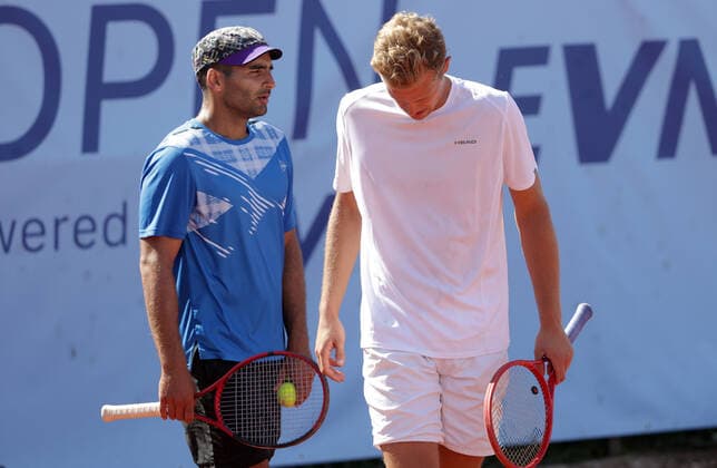 TENNIS - ATP, Tennis Herren NOE Open TULLN,AUSTRIA,10.SEP.21 - TENNIS - ATP Challenger Tour, NOE Open. Image shows Benjamin Hassan and Johannes Haerteis (GER).  GEPAxpictures xWalterxLuger