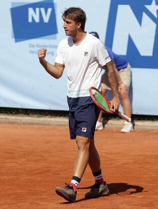 TENNIS - ATP, Tennis Herren NOE Open TULLN,AUSTRIA,10.SEP.21 - TENNIS - ATP Challenger Tour, NOE Open. Image shows the rejoicing of Felipe Meligeni Rodrigues Alves (BRA).  GEPAxpictures xWalterxLuger