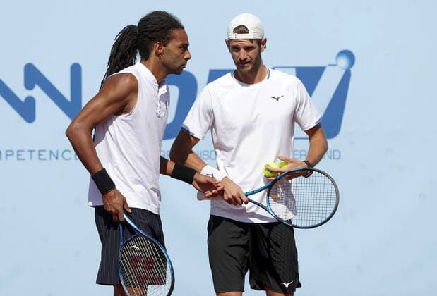 TENNIS - ATP, Tennis Herren NOE Open TULLN,AUSTRIA,10.SEP.21 - TENNIS - ATP Challenger Tour, NOE Open. Image shows Dustin Brown (GER) and Andrea Vavassori (ITA).  GEPAxpictures xWalterxLuger