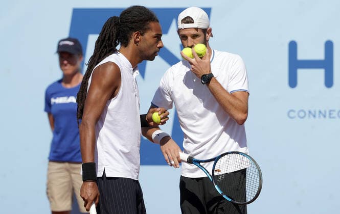 TENNIS - ATP, Tennis Herren NOE Open TULLN,AUSTRIA,10.SEP.21 - TENNIS - ATP Challenger Tour, NOE Open. Image shows Dustin Brown (GER) and Andrea Vavassori (ITA).  GEPAxpictures xWalterxLuger