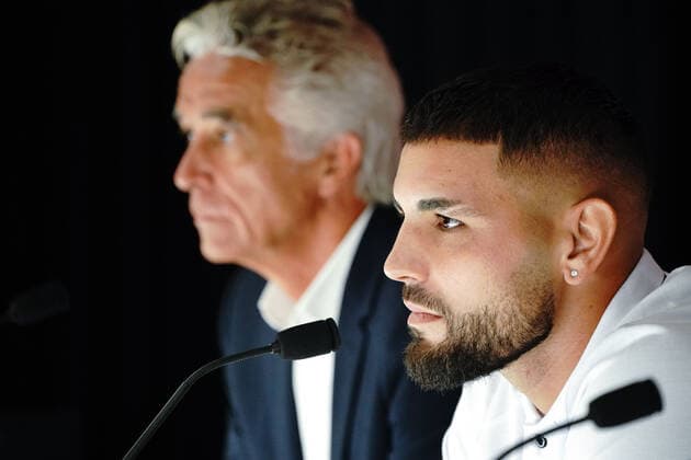 Andy Delort (OGC Nice) FOOTBALL : Presentation de Andy Delort (OGC Nice) - Nice - 10 09 2021 NorbertScanella PanoramiC 
