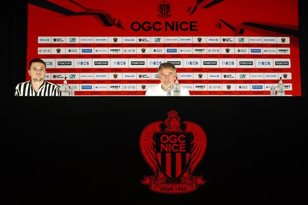 Christophe Galtier (entraineur de l OGC Nice) FOOTBALL : Confrence de presse de Christophe Galtier - Nice - 10 09 2021 NorbertScanella PanoramiC 