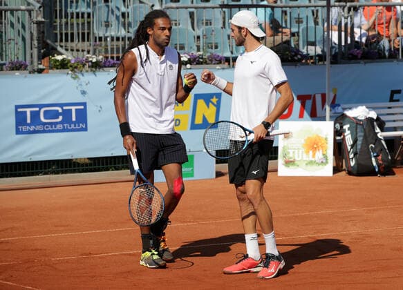 TENNIS - ATP, Tennis Herren NOE Open TULLN,AUSTRIA,11.SEP.21 - TENNIS - ATP Challenger Tour, NOE Open. Image shows Dustin Brown (GER) and Andrea Vavassori (ITA).  GEPAxpictures xWalterxLuger