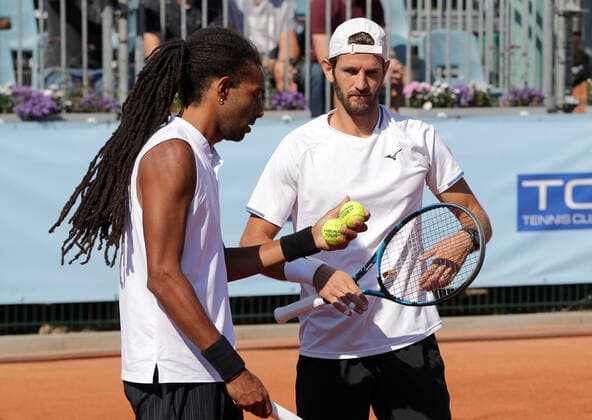 TENNIS - ATP, Tennis Herren NOE Open TULLN,AUSTRIA,11.SEP.21 - TENNIS - ATP Challenger Tour, NOE Open. Image shows Dustin Brown (GER) and Andrea Vavassori (ITA).  GEPAxpictures xWalterxLuger