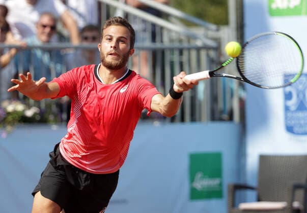 TENNIS - ATP, Tennis Herren NOE Open TULLN,AUSTRIA,11.SEP.21 - TENNIS - ATP Challenger Tour, NOE Open. Image shows Hugo Gaston (FRA).  GEPAxpictures xWalterxLuger