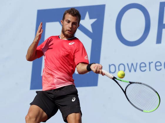 TENNIS - ATP, Tennis Herren NOE Open TULLN,AUSTRIA,11.SEP.21 - TENNIS - ATP Challenger Tour, NOE Open. Image shows Hugo Gaston (FRA).  GEPAxpictures xWalterxLuger