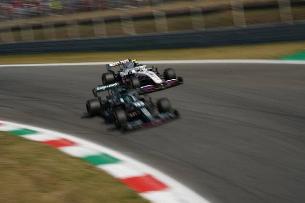 FORMULA 1 HEINEKEN GRAN PREMIO D ITALIA 2021 11.09.2021, Autodromo Nazionale di Monza, Monza, FORMULA 1 HEINEKEN GRAN PREMIO D ITALIA 2021 ,im Bild Lance Stroll (CAN 18), Aston Martin Cognizant Formula One Team, Mick Schumacher (DEU 47), Haas F1 Team