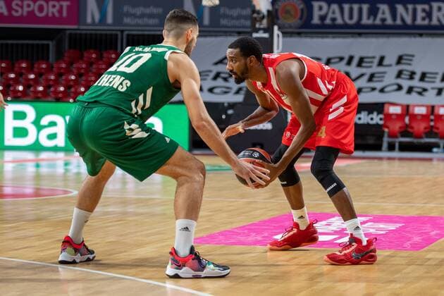 Ioannis Papapetrou 10 (Panathinaikos OPAP Athen), Aleksa Uskokovic 4 (Roter Stern Belgrad), Panathinaikos OPAP Athen vs. Roter Stern Belgrad, Magenta Cup 2021, 11.09.2021 Muenchen Bayern Deutschland