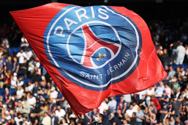 (210912) -- PARIS, Sept. 12, 2021 -- A Paris Saint Germain s flag is seen during the French Ligue 1 football match between Paris Saint Germain (PSG) and Clermont in Paris, France, Sept. 11, 2021. ) (SP)FRANCE-PARIS-FOOTBALL-LEAGUE 1-PSG VS CLERMONT GaoxJing 