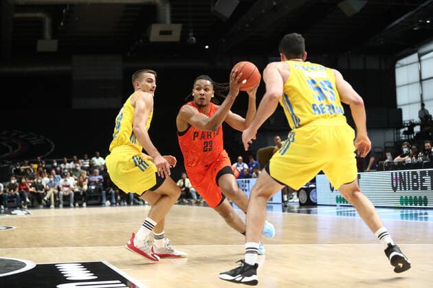 Johann Begarin (Paris Basketball) BASKETBALL : Paris Basket vs Alba Berlin - Paris Europaspiele - 12 09 2021 KevinDomas Panoramic 