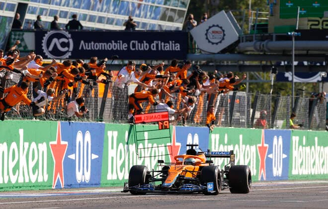 3 Daniel Ricciardo (AUS, McLaren F1 Team), F1 Grand Prix of Italy at Autodromo Nazionale Monza on September 12, 2021 in Monza, Italy. (Photo by HOCH ZWEI) Monza Italy
