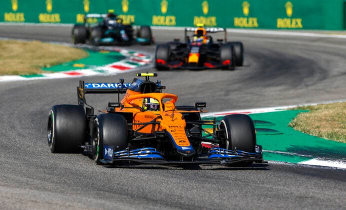 4 Lando Norris (GBR, McLaren F1 Team), F1 Grand Prix of Italy at Autodromo Nazionale Monza on September 12, 2021 in Monza, Italy. (Photo by HOCH ZWEI) Monza Italy