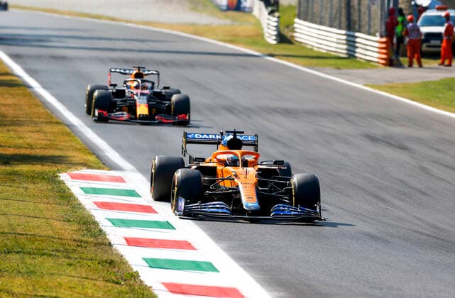 3 Daniel Ricciardo (AUS, McLaren F1 Team), F1 Grand Prix of Italy at Autodromo Nazionale Monza on September 12, 2021 in Monza, Italy. (Photo by HOCH ZWEI) Monza Italy