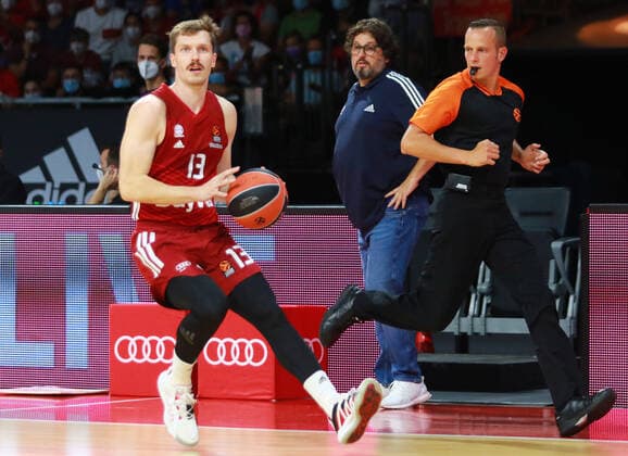 13 Andreas Obst (FCBB) Basketball, Magenta Cup, FC Bayern Basketball - Roter Stern Belgrad im Audi Dome am 12.09.2021, FOTO: Mladen Lackovic LakoPress