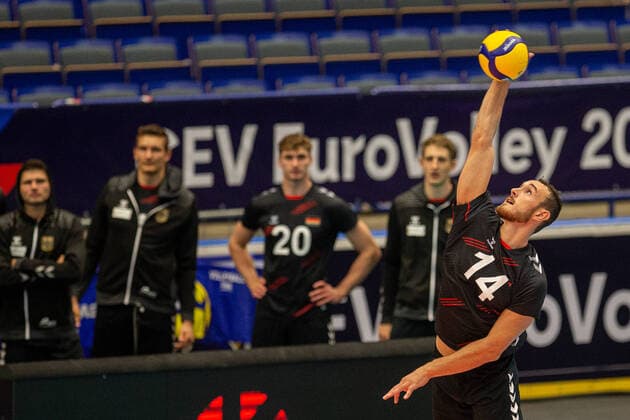 Moritz Karlitzek of Germany in action during the men s volleyball Europe Championship match Germany vs Bulgaria 3-1 (14, -18, 19, 22) in Ostrava, Czech Republic, September 12, 2021. (CTKxPhoto VladimirxPrycek) CTKPhotoP2021091207551  PRY 0006