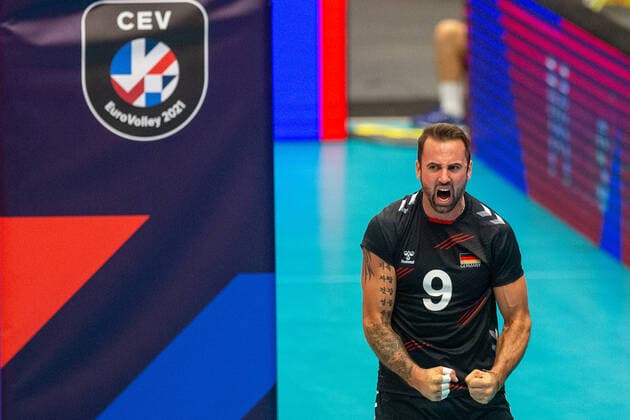 Bilder des Jahres 2021, Sport 09 September Sport Themen der Woche KW36 Gyorgy Grozer of Germany in action during the men s volleyball Europe Championship match Germany vs Bulgaria 3-1 (14, -18, 19, 22) in Ostrava, Czech Republic, September 12, 2021. (CTKxPhoto VladimirxPrycek) CTKPhotoP2021091207879  PRY 0016
