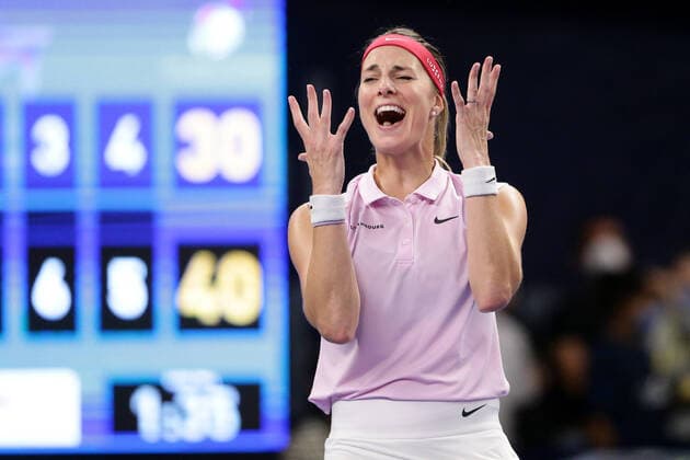 Sport Themen der Woche KW37 Sport Bilder des Tages Mandy Minella jubelt, freut sich, Jubel, Freude nach Sieg Tennis, WTA, Tennis Damen BGL BNP Paribas Open Luxemburg 2021, Luxembourg 14.09.2021 Mandy Minella (LUX) vs Varvara GRACHEVA (RUS) CK Sportcenter, Kockelscheuer