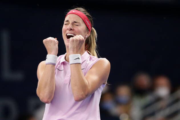 Mandy Minella jubelt, freut sich, Jubel, Freude nach Sieg Tennis, WTA, Tennis Damen BGL BNP Paribas Open Luxemburg 2021, Luxembourg 14.09.2021 Mandy Minella (LUX) vs Varvara GRACHEVA (RUS) CK Sportcenter, Kockelscheuer