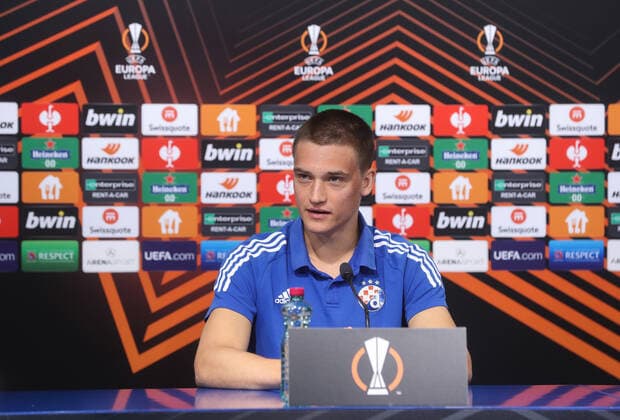 PXL DINAMO WEST HAM press conference, PK, Pressekonferenz GNK Dinamo player Rasmus Lauritsen during press conference before Europa League football match between GNK Dinamo and West Ham in Zagreb, Croatia on 15. september, 2021. ZeljkoxLukunic PIXSELL
